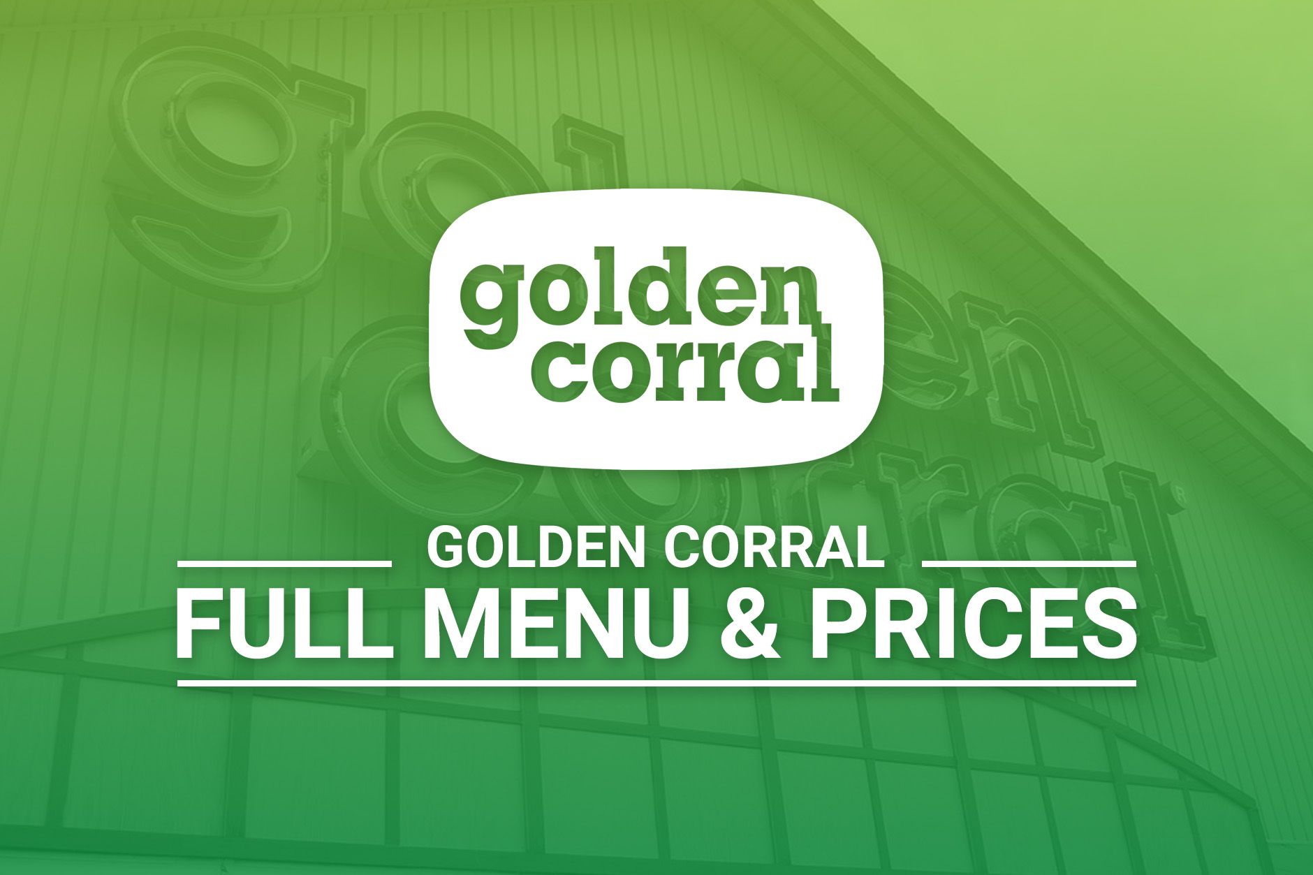 Golden Corral Full Menu