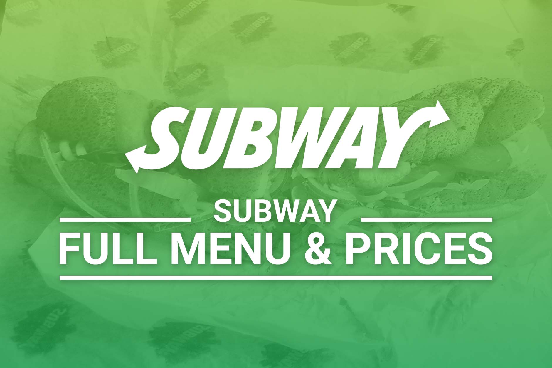 subway full menu prices